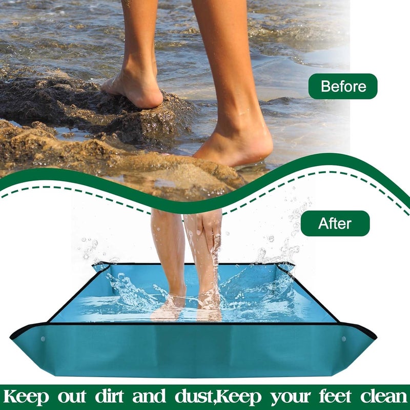 Wenfan 39.37" Camp Shower Tent Mat Non Slip Camping Mat Foldable Outdoor Shower Tent Floor Mat Portable Changing Tents Bottom Pad Protect Feet Keep Clean (Only Mat) - Image 5